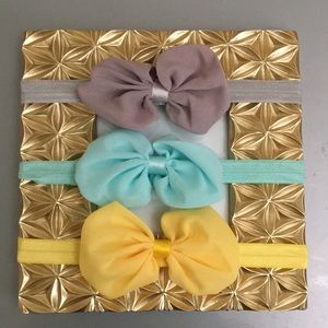 (3) baby girl bow headbands